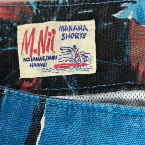 M.NII Makaha Mens Palm Trees Lined Swim Shorts/Trunks Runs 32” Inches - Picture 3 of 10